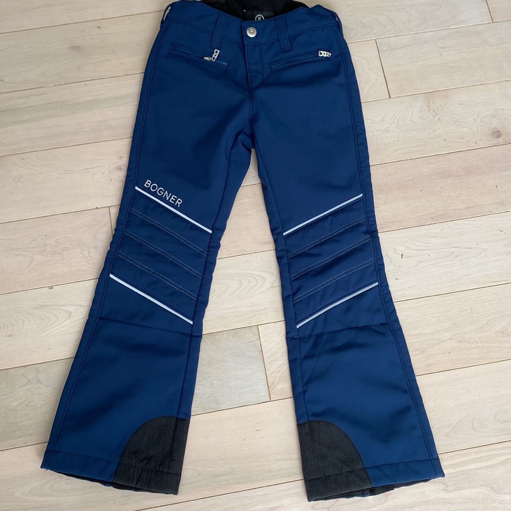Bogner girls navy sherpa fleece lined stretch snow pant 8